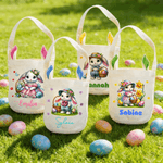 Panier de Pâques personnalisé avec nom et oreilles de lapin Accessoires de chasse aux oeufs Cadeau de Pâques pour enfants