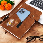 Personalised Book Birth Flower Cartoon Character A5 Journal Notebook with Pocket and Name Daily Use Birthday Gift for Family Friends Bookworms