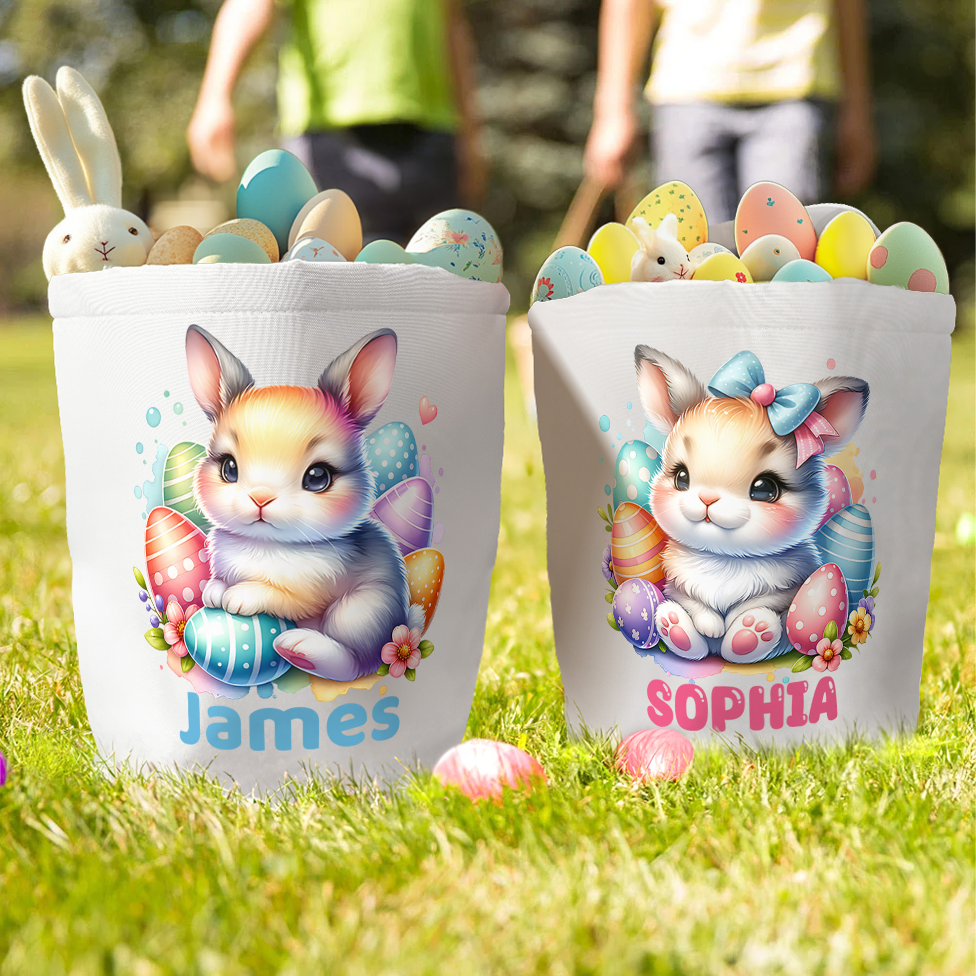 Panier de Pâques personnalisé avec nom Panier de Pâques pour la chasse aux oeufs Cadeau de Pâques pour les enfants