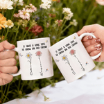 Personalized Crystal Birth Flower Ceramic Coffee Mug with Names Daily Use Birthday Gift for Friends