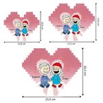 Personalisiertes herzförmiges Baustein Puzzle mit Figuren im Cartoon-Stil und Namen Jahrestag Valentinstag Geschenk für Paare