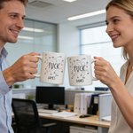 Personalisierte lustige Fuck Text Mittelfinger 11 oz Keramikbecher mit Namen täglichen Gebrauch Geburtstag Geschenk für Freund Kollege