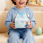 Personalised Cute Easter Bunny Bow Gift Box with Handle and Name Easter Party Gift for Kids