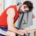 Personalized Embroidered Cartoon Golf Character Quick Dry Waffle Golf Towel with Name Sport Accessories Birthday Gift for Golf Players Lovers