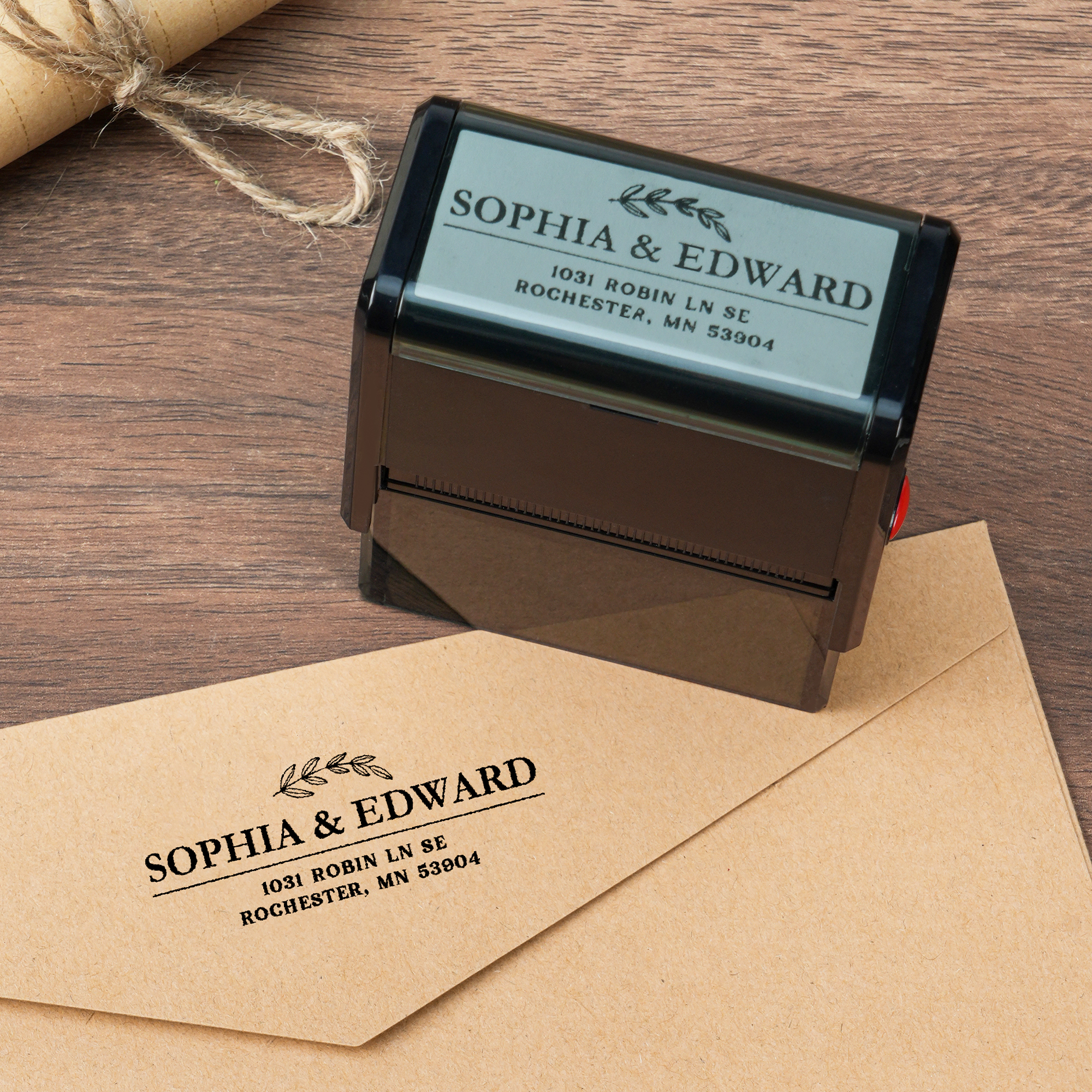 Tampon d'adresse personnalisé avec encre pour usage quotidien Cadeau de pendaison de crémaillère pour la famille et les amis