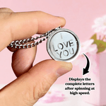 Gepersonaliseerde Roterende Schijf Ik hou van je Hanger Halsband met Naam en Datum Sierlijke Sieraden Valentijnsdag Verjaardagscadeau voor Paar