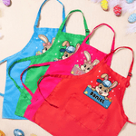 Personalized Cute Bow Hat Easter Bunny Egg Adjustable Kid Apron Chef Hat Set with Name and Pocket Easter Party Gift for Boys Girls