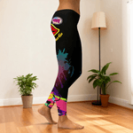 Personalized Love Red Lip Stretch Leggings Yoga Pants with Name Valentine's Day Anniversary Gift for Wife Girlfriend