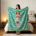 Personnalisé Multicolore Star Bone Name Photo Soft Throw Blanket Home Decor Daily Use Birthday Gift for Pet Lover (Cadeau d'anniversaire pour l'amoureux des animaux)