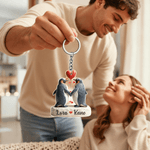 Portachiavi in acrilico personalizzato a tema amore con nome per San Valentino, regalo di anniversario per le coppie