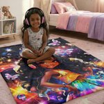 Personalisierte Dazzling African American Little Girl Soft Throw Decke mit Namen Home Decor Geburtstagsgeschenk für schwarze Mädchen