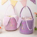 Personalized Cute Peter Rabbit Corduroy Easter Basket with Name and Initial Outdoor Activities Easter Egg Hunting Gift for Kids