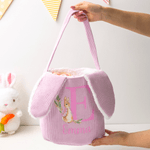 Personalized Cute Peter Rabbit Corduroy Easter Basket with Name and Initial Outdoor Activities Easter Egg Hunting Gift for Kids