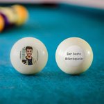 Personalisierte 57 mm weiße Billardkugel mit Foto und Text Spielball Geburtstag Vatertag Geschenk für Herren Billardliebhaber