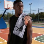 Henkilökohtainen merkki siluetti Baseball Soccer Sports Pyyhe nimi numero ja ripustettu Clip Game Day Syntymäpäivälahja urheilun ystäville