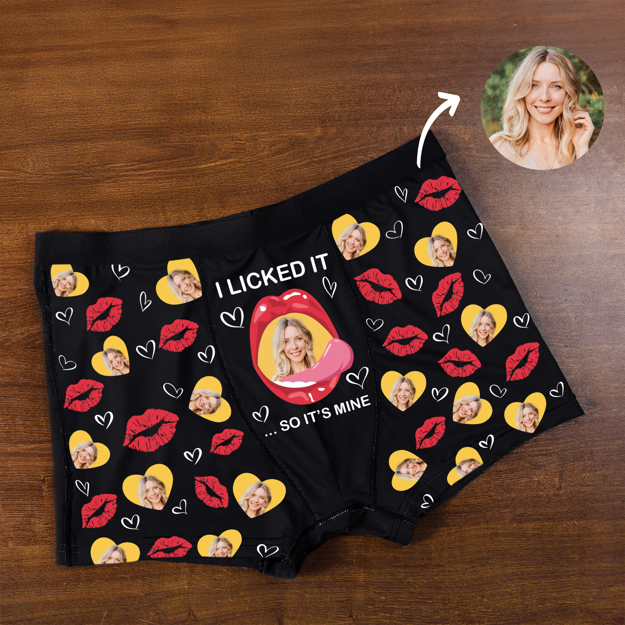 Caleçon Boxer Homme avec Nom Cadeau d'Anniversaire de Saint Valentin pour Couple Partenaire