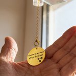 Personalizado Grabado Foto Corazón Alas Arco Iris Escaleras Wind Chime Sun Catcher con texto Memorial Simpatía Pet Loss Regalo para los dueños de mascotas