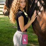 Personalised Multicolour Floral Horse PU Leather Wristlet Wallet with Name and Multiple Card Slots Daily Use Birthday Gift for Horse Owners Lovers