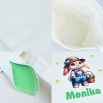 Panier de Pâques personnalisé avec nom et oreilles de lapin Accessoires de chasse aux oeufs Cadeau de Pâques pour enfants