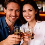 Personalized Rose Alphabet 10 oz Whiskey Glass with Name Valentine's Day Gifts for Couple Whiskey Lover