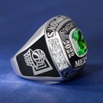 Personalisierter Meisterschaftsring mit Gravuren Symbolen und Edelstein Sport Schmuck Championship Winterspiele Geschenk für Herren Sportler Fans