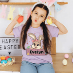 Personalisierte Bogen Hut Osterhase 100% Baumwolle Baby Bodysuit Kind T-Shirt mit Namen Ostern Party Geburtstag Geschenk für Kinder Jungen Mädchen