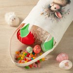 Personalized Cute Plush Rabbit Flower Bunny Ears Easter Basket with Name Easter Eggs Hunting Party Favors Gift for Boys Girls