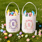 Personalized Cute Peter Rabbit Easter Basket with Name and Initial Easter Party Gift for Kids Boys Girls