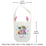 Panier de Pâques personnalisé avec nom et oreilles de lapin Accessoires de chasse aux oeufs Cadeau de Pâques pour enfants