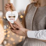 Ornement de Noël personnalisé en céramique avec 1-6 bas de festival et noms Cadeau de décoration d'arbre de Noël pour les enfants et la famille