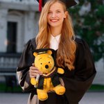 Personalized Classic Winnie the Pooh Graduation Bear Plush Toy with Name or School Badge Gifts for Grads