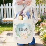 Personalized Dreamy Rabbit Flower Butterfly Cute Bunny Ears Easter Basket with Name Easter Egg Hunt Party Favors Gift for Kids Boys Girls