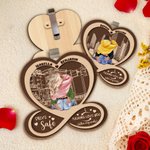 Personalized Heart Infinite Fun Text Cartoon Character Wooden Car Sun Visor Clip with Name Car Accessories Birthday Anniversary Gift for Couple