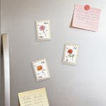 Personalised Crystal Birth Flower Postage Stamp Acrylic Fridge Magnet with Initials Home Decor Birthday Gift for Family Friend