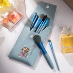 Henkilökohtainen söpö sarjakuvahahmo syntymä kukka meikki harja laukku asetettu nimi ja 8 kpl meikki harjat syntymäpäivälahja naisille tytöille