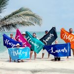 Personalized Multicolor Super Absorbent Quick Dry Name Beach Towel Available Vacation Gift for Family Friend