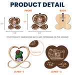Personalized Heart Infinite Fun Text Cartoon Character Wooden Car Sun Visor Clip with Name Car Accessories Birthday Anniversary Gift for Couple