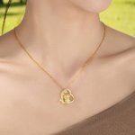 Personligt Highland Cow Heart Birthstone Hängsmycke Halsband Smycken Födelsedag Julklapp för kvinnor Highland Cow Lovers