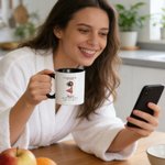 Personalized Watercolor Couple Multicolor 11/15 oz Ceramic Mug with Names and Coaster Valentine's Day Anniversary Wedding Gift for Couples