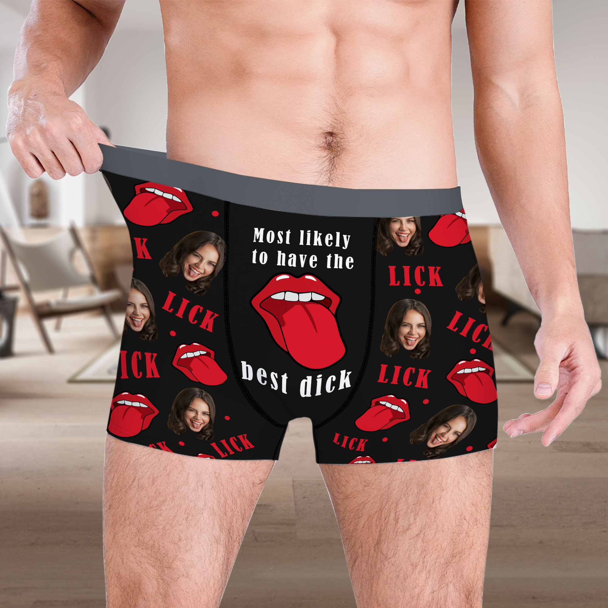 Caleçon Boxer Homme avec Nom Cadeau d'Anniversaire de St Valentin pour Petit(e) Ami(e)