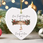 Ornement de Noël personnalisé en céramique avec 1-6 bas de festival et noms Cadeau de décoration d'arbre de Noël pour les enfants et la famille