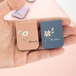 Personoitu syntymäkukka kirjanmerkki moniväriseksi pu nahkaan valmistettu täydelliseksi syntymäpäivälahjaksi kirjanystävälle