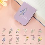 Personoitu syntymäkukka kirjanmerkki moniväriseksi pu nahkaan valmistettu täydelliseksi syntymäpäivälahjaksi kirjanystävälle