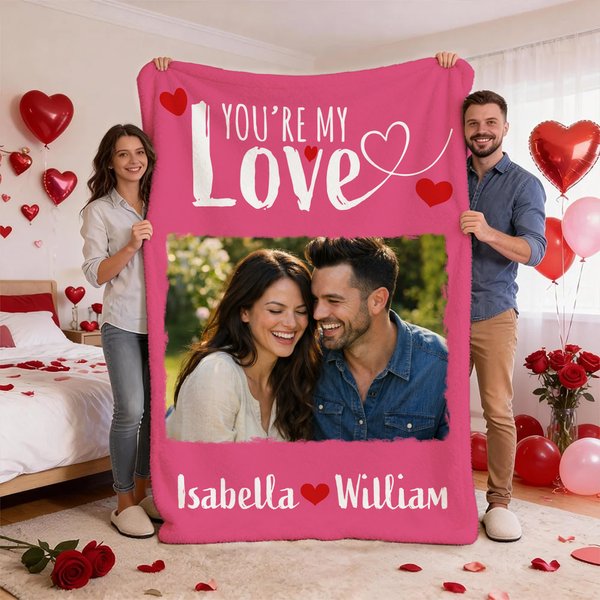 Personalisierte Multi-Color-Paar Foto weiche Decke mit Namen täglichen Gebrauch Valentinstag Geschenk für Paare Freundinnen