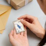 Personalised Crystal Birth Flower Postage Stamp Acrylic Fridge Magnet with Initials Home Decor Birthday Gift for Family Friend