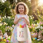 Personalizzato carino Peter Rabbit iniziale riutilizzabile coniglio orecchio cestino di Pasqua con nome caccia all'uovo di Pasqua festa bomboniere regalo per i bambini