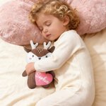 Personalized Heart Cute Deer Soft Stuffed Plush Toy with Name Valentine's Day Birthday Gift for Kids Toddlers