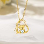 Personligt Highland Cow Heart Birthstone Hängsmycke Halsband Smycken Födelsedag Julklapp för kvinnor Highland Cow Lovers