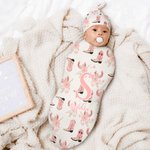 Personalized Sweet Cowgirl Bodysuit Swaddle Hat Headband Set with Name Soft Baby Girl Shower Photography Gift for Baby Newborn