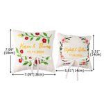 Personalized Flower Leaf Design Ring Bearer Pillow with Embroidered Names and Date Wedding Anniversary Gift for Newlywed Couple